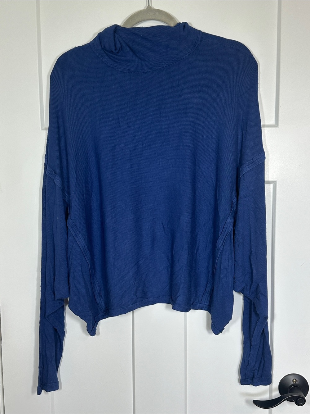 We The Free Deep Navy Relaxed Turtleneck Long-Sleeve Top